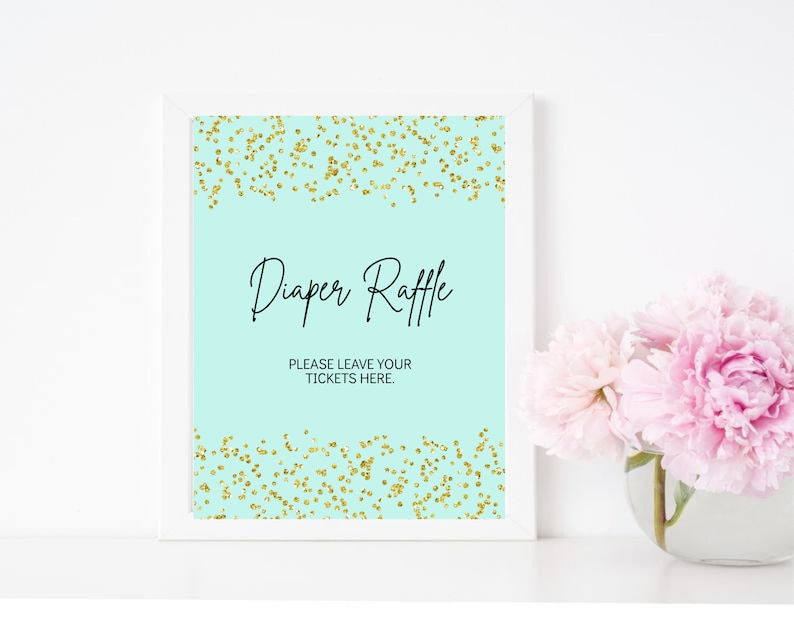 Sparkle in Her Eye Baby Shower Diaper Raffle Sign and Ticket - Etsy