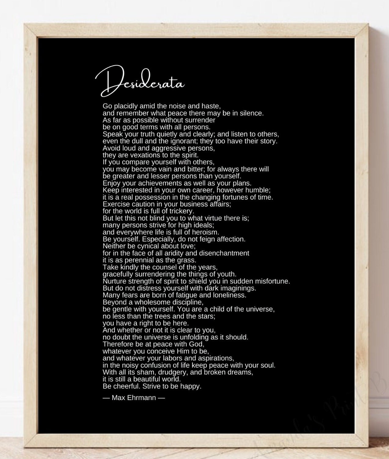 Desiderata Print Desiderata Poem Desiderata Poster Poetry Etsy