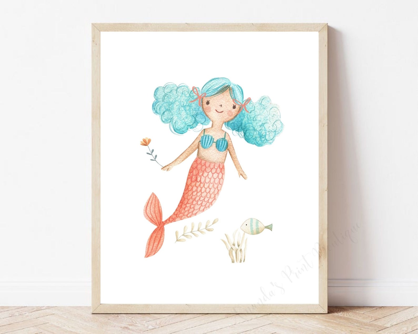 Mermaid Printable Wall Art Girl's Room Printable Decor - Etsy