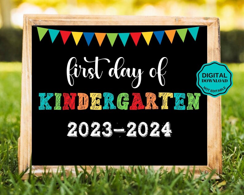 Kindergarten 20232024 Sign First Day of Kindergarten Etsy