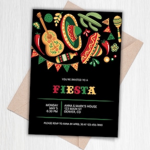 Cinco De Mayo Party Invitation, Editable Fiesta Happy Hour, Mexican Fiesta Invitation, Instant Download Printable Invitation, Mexican Invite