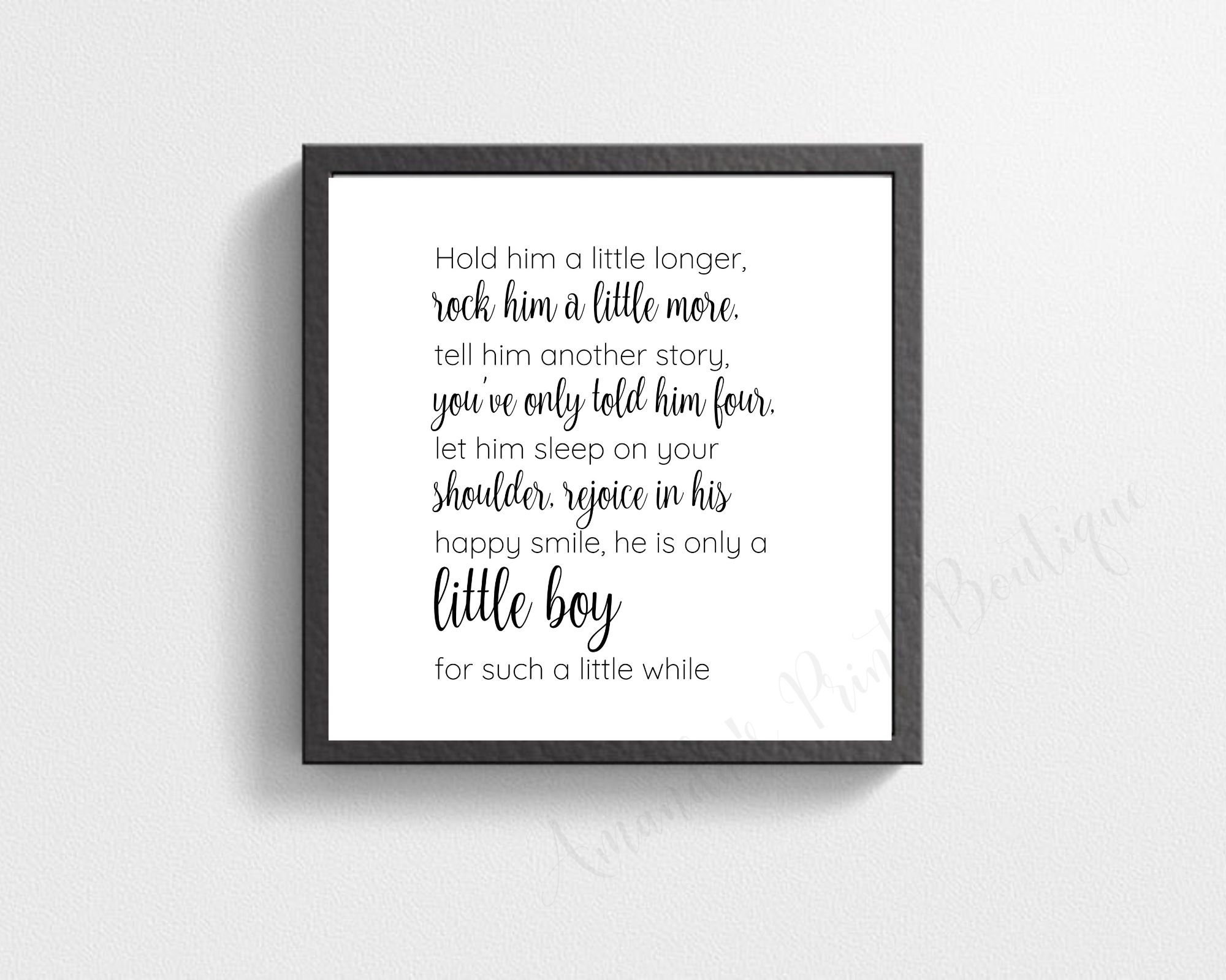 Flowershave357 'Hold Him A Little Longer' Framed Wood Sign - Nursery Decor, Boy Poem Wall Art - View #8