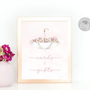 Paraplu bloemen babyshower kaarten en cadeaus bord, bord roze bloemen, paraplu babyshower, bord lentefeest, meisjesbaby hagelslag, aprilborrels