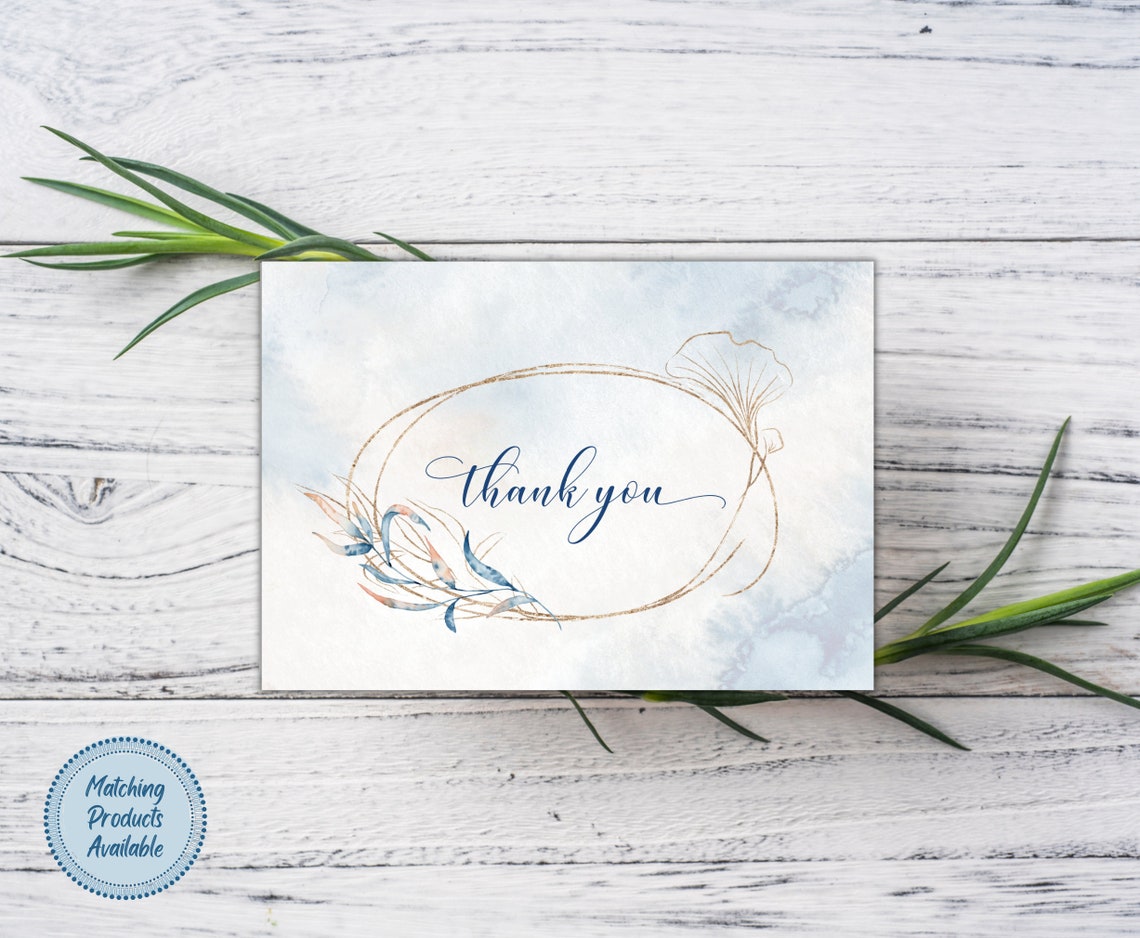 Ocean Thank You Card Printable Template Ocean & Sea Thank Etsy