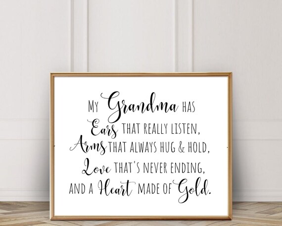 Grandma Quote Print Grandma Gift Instant Download Printable | Etsy