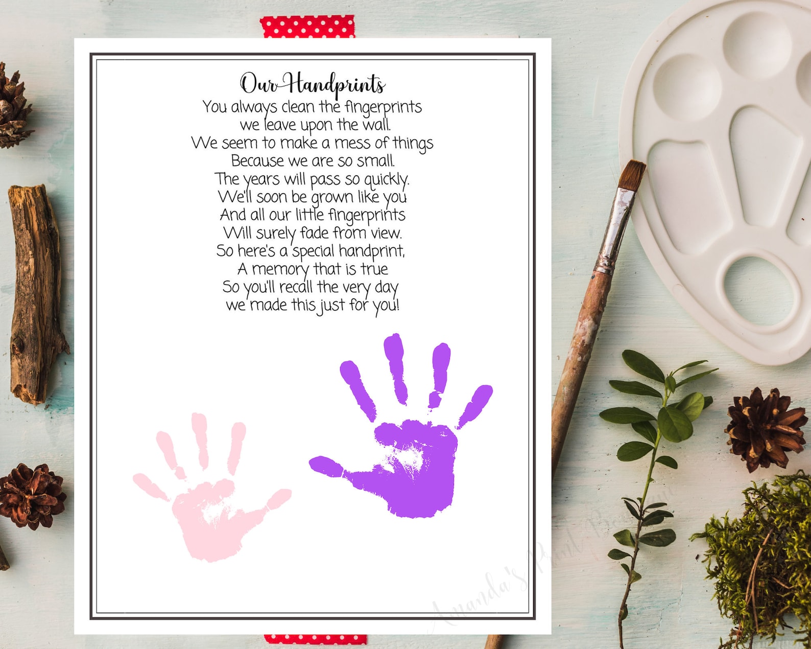 Our Handprints Poem/ Handprint Art / Keepsake Craft / Baby Etsy