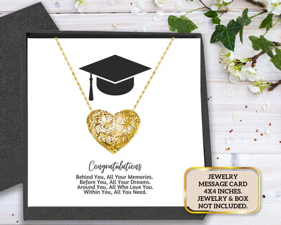 Jewelry Message Card for Graduate, Behind You, All Your Memories.  Inspirational Quote- Graduation Gift - Graduation Quote - PRINTABLE - Etsy