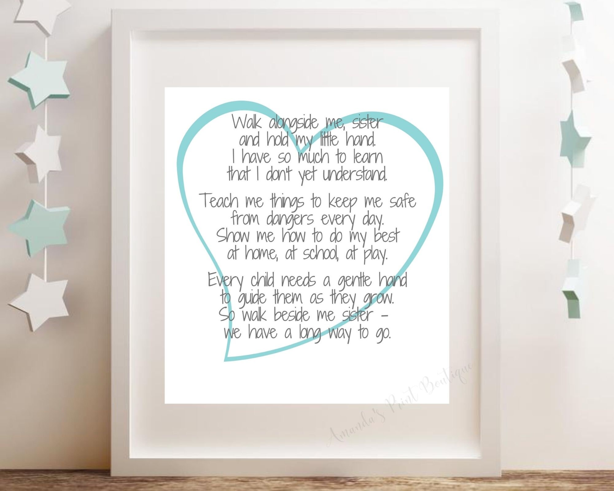 Walk Alongside Me, Sister and Hold My Little Hand | Printable ...