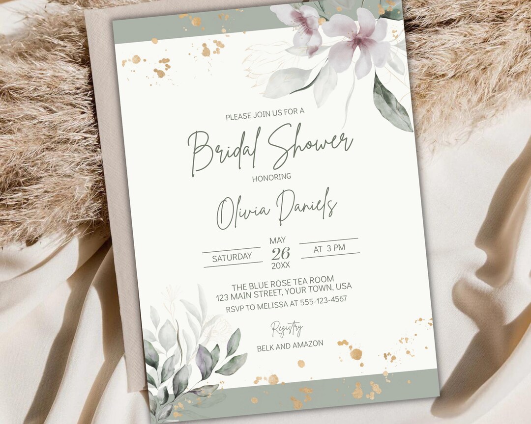 Editable Bridal Shower Invitation Template, Printable Bridal Shower ...