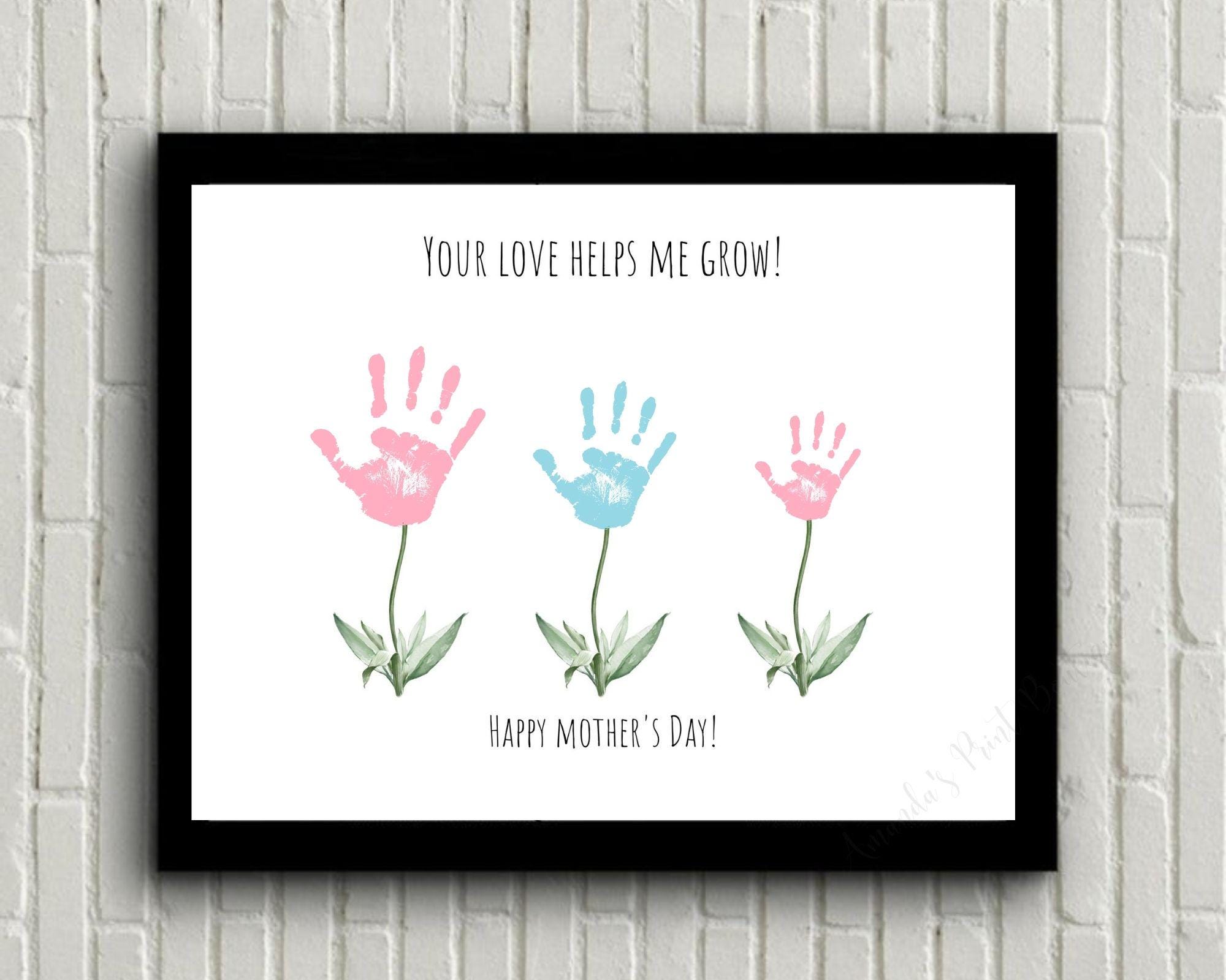 Handprint Flower Art, Mother's Day Keepsake Gift (digital Download