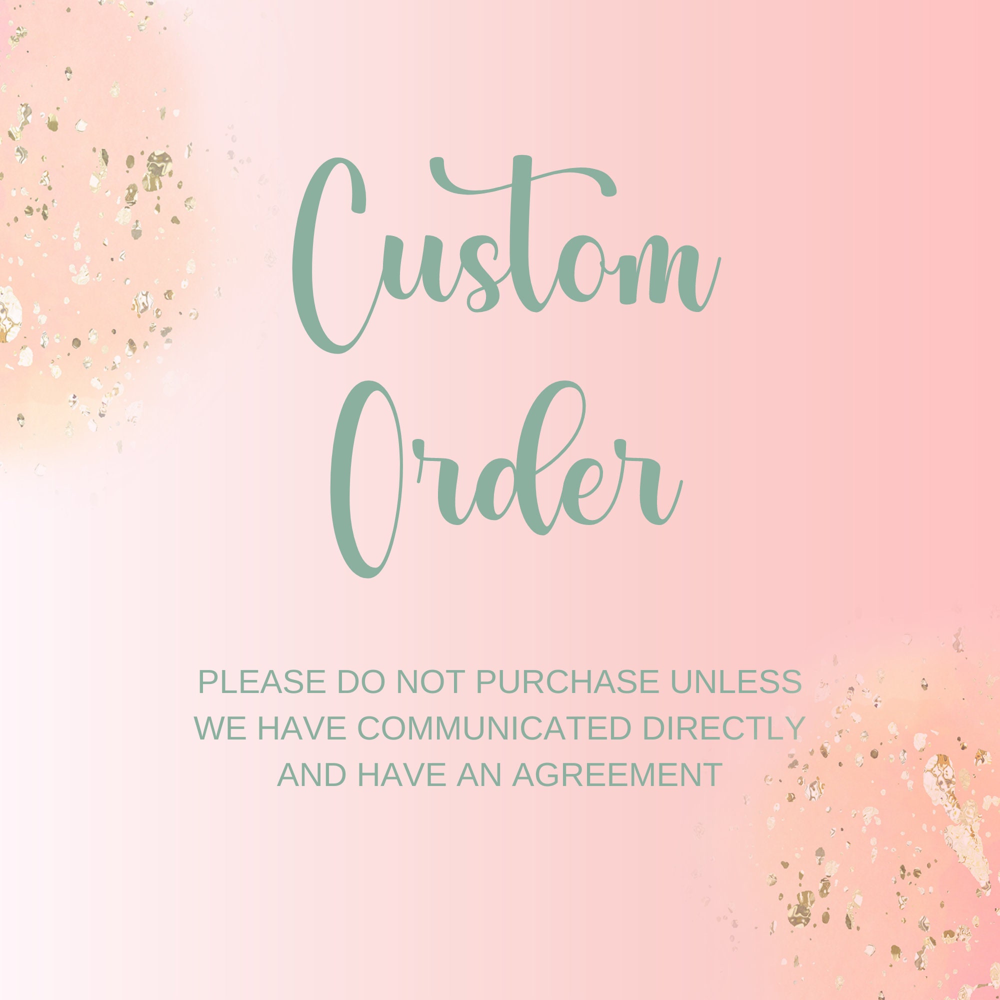 Custom Order Custom Listing Personalized Order Reserved Etsy