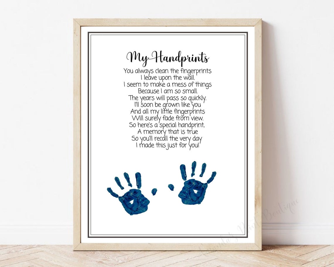 Handprint Art / Keepsake Craft / Baby Toddler Child Gift Craft Etsy