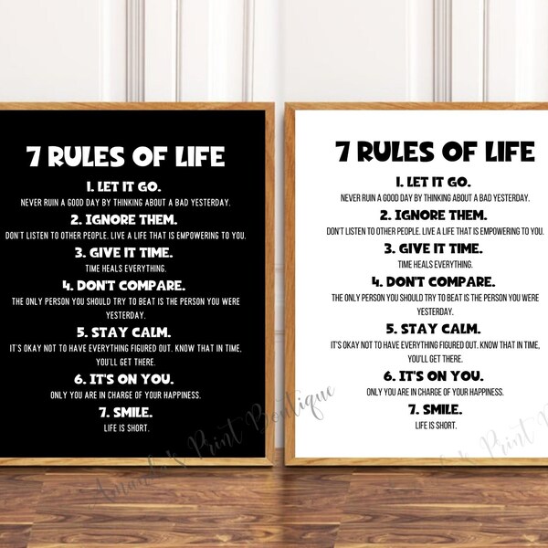 Rules of Life - Etsy