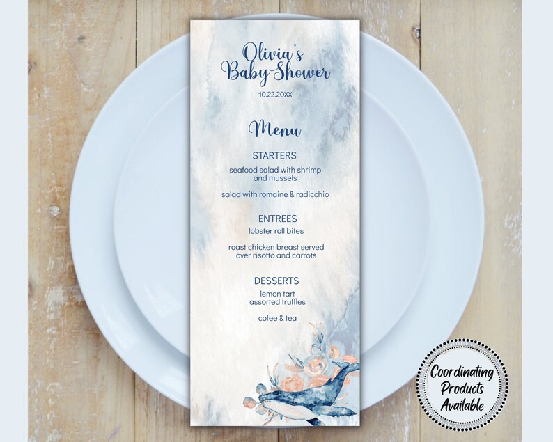 Editable Ocean Menu Template Printable, Under the Sea Menu ...