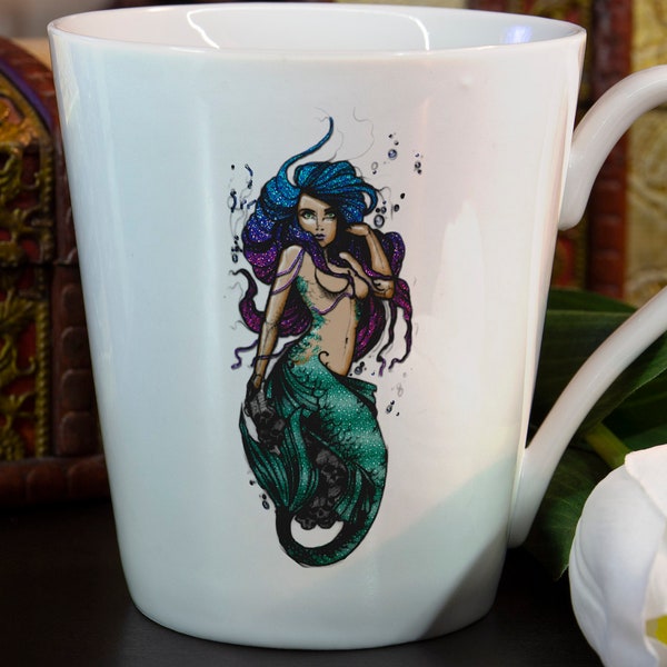 Mermaid sublimation design clipart illustration png commercial use teal glitter effect