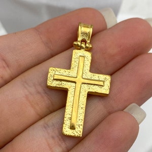 Byzantine Silver 925 Gold Plated Cross Pendant, Byzantine Era Inspired Handmade Gold Cross Necklace, Greek Traditional Christian Cross