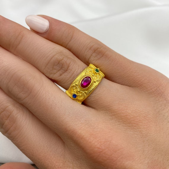 Gemstone Byzantine Ring Gemstone Byzantine Ring