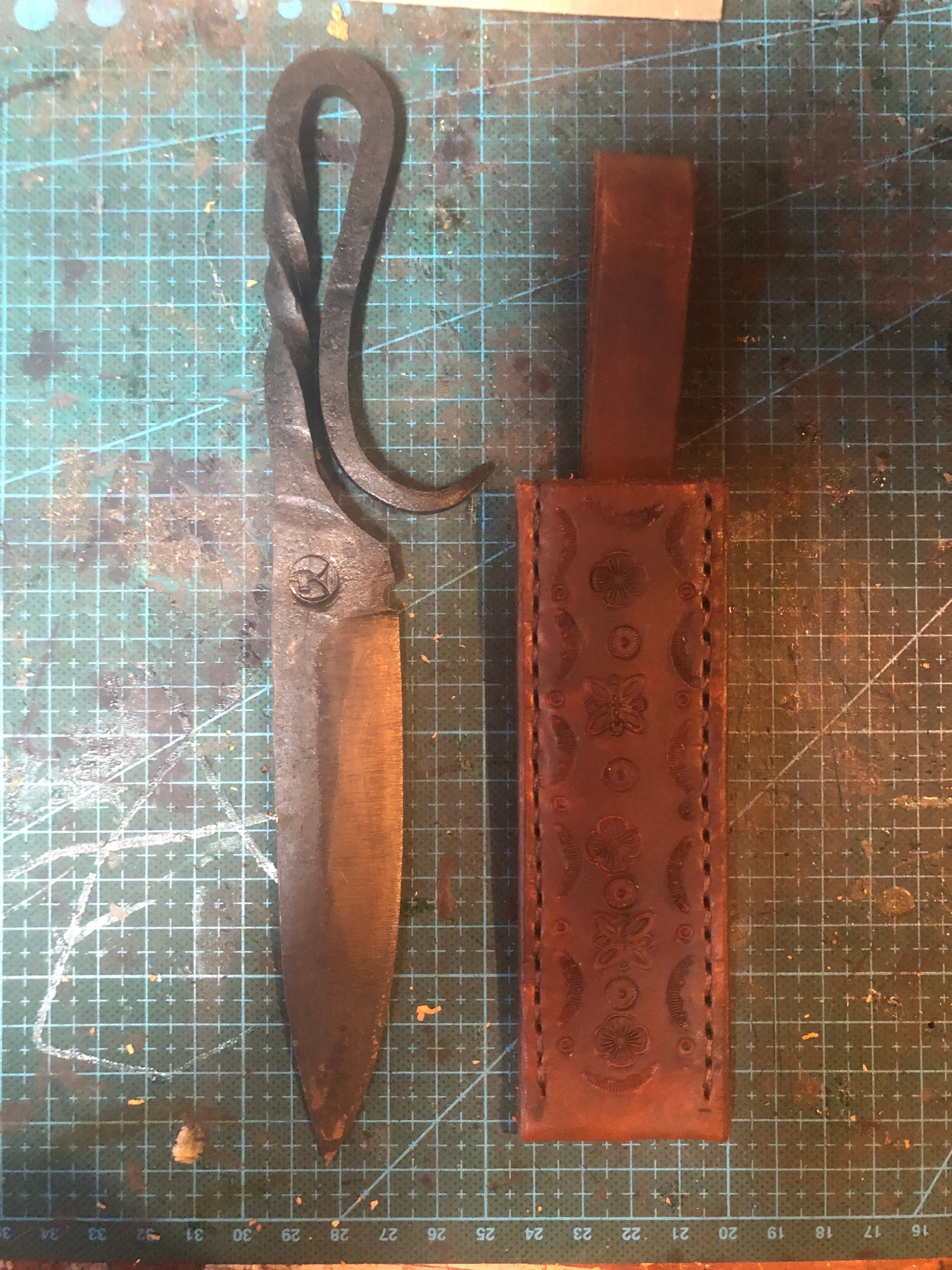 Traditional blacksmith knife Etsy