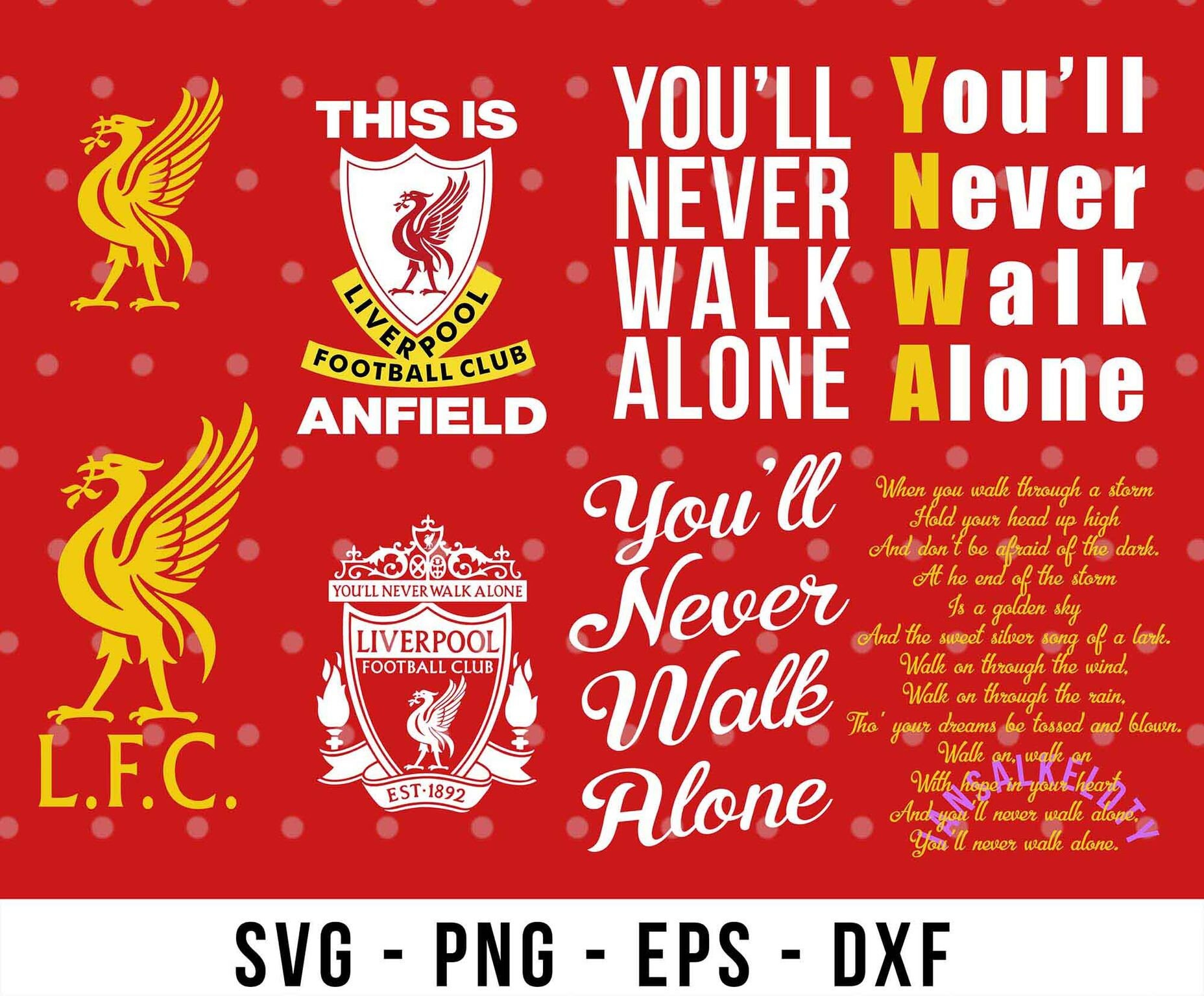 Liverpool Fc Svg Liverpool Logo Svg Liverpool Logo Silhoute You Ll Never Walk Alone Svg Liverpool