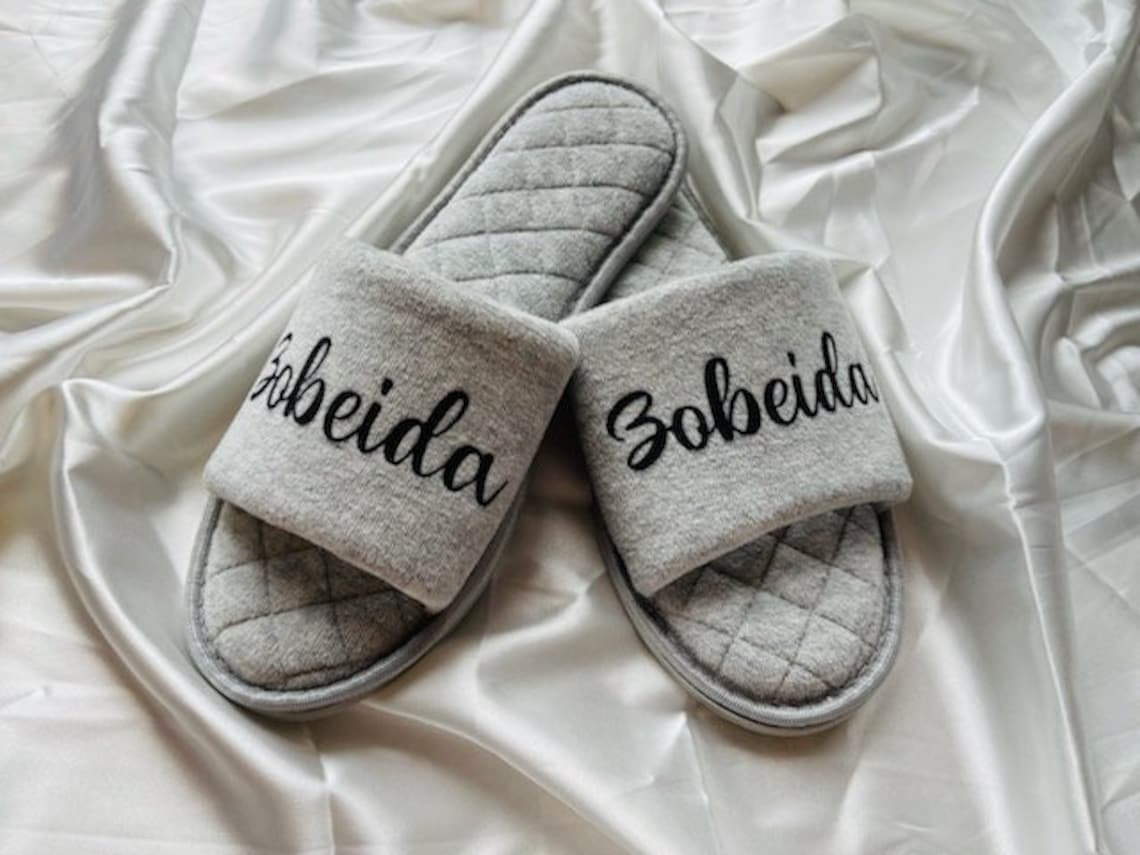 personalized embroidered slippers