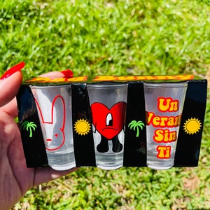 Bad Bunny Shot Glass, Bad Bunny Shot Glasses, Un Verano Sin Ti Shot Glass, Un Verano Sin Ti, Bad Bunny, Shot Glass, Bad Bunny Gifts