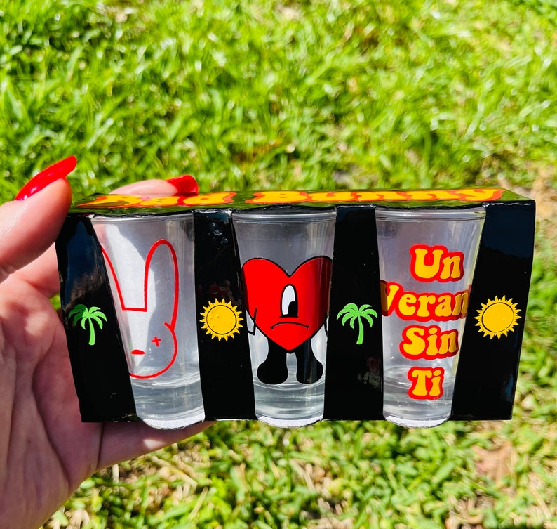 Bad Bunny Shot Glass, Bad Bunny Shot Glasses, Un Verano Sin Ti Shot Glass, Un Verano Sin Ti, Bad Bunny, Shot Glass, Bad Bunny Gifts 