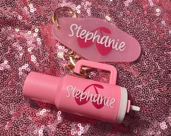 Personalized Mini Tumbler Keychain Set – Custom Name Tag, Purse Charm