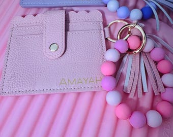 Personalized Silicone Bead Keychain Wallet: Tassel Coin Purse, Custom Name