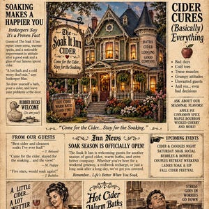 Vintage Cider Bath Wall Art, Victorian Inn Decor (Digital Download)