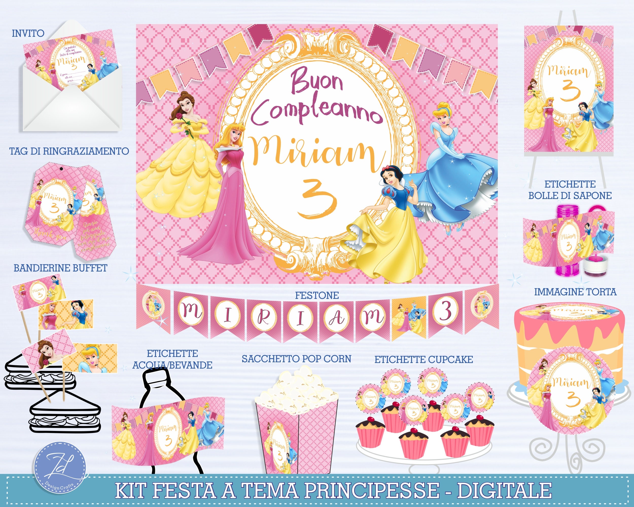 PRINCIPESSE DISNEY Kit completo compleanno principessa -  Italia