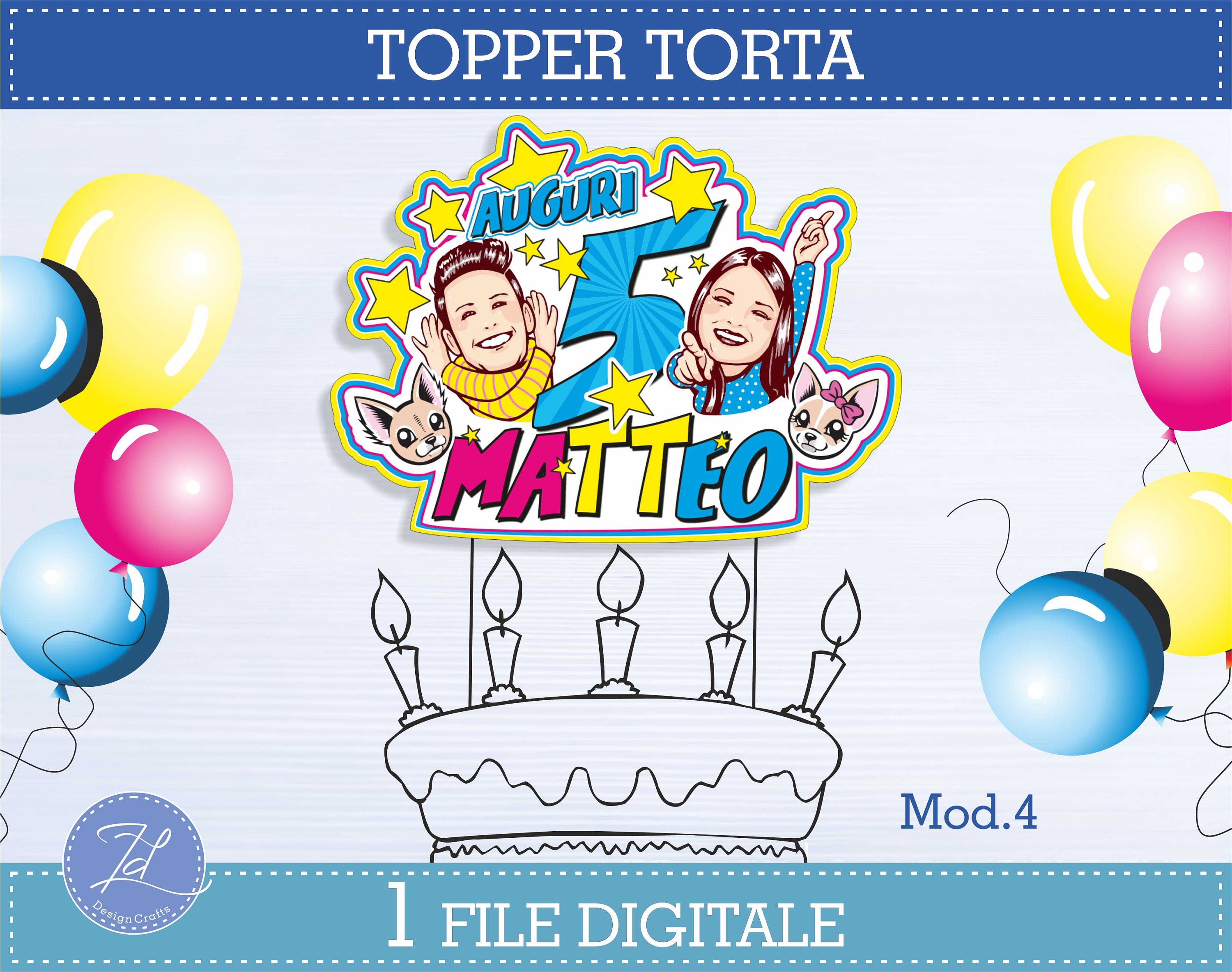 TOPPER TORTA Me Contro Te File DIGITALE -  Italia