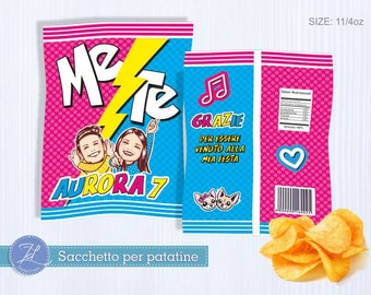 Me Contro Te - Sacchetto per patatine - Personalizzato - Stampabile - Etichette personalizzate  -  gift bags - pacchetti di ringraziamento