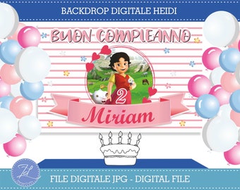 Heidi- Digital Backdrop - Personalized Birthday Poster - DIGITAL FILE