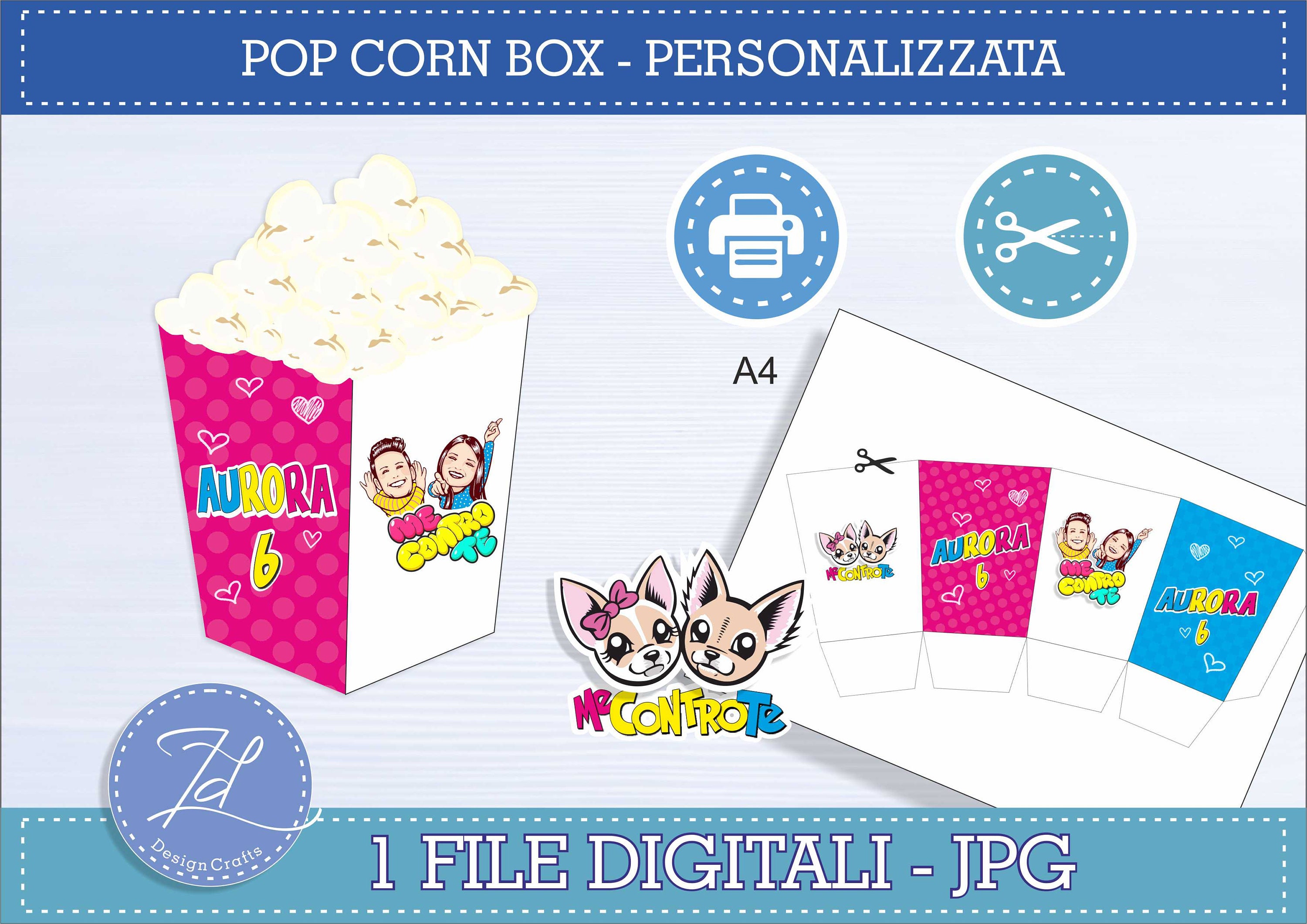 Me Contro Te Digital POP CORN BOX Printable Pop Corn Box Template, Box Pop  Corn name me contro te, Porta pop corn Me contro Te -  Italia