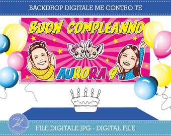 Me Contro Te - Digital POSTER Compleanno - FILE DIGITALE