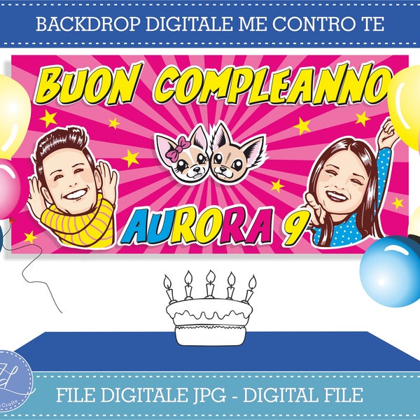 Me Contro Te - Digital POSTER Compleanno - FILE DIGITALE