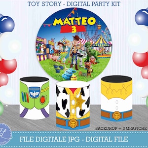 TOY STORY - Digitales rundes Poster - DIGITALES Party-Set - Individueller Hintergrund - Druckbar - Toy Story Party-Banner - Digitaler Artikel