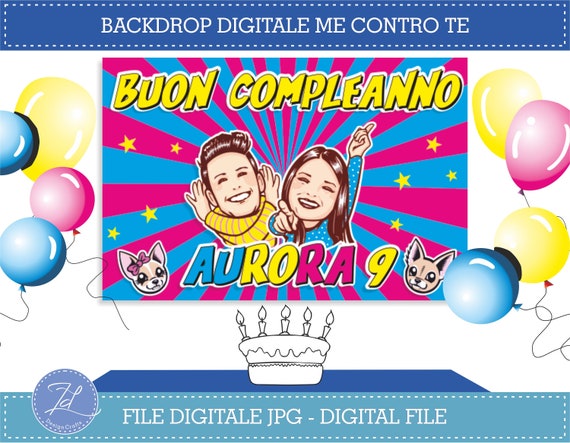Me Contro Te Digital POSTER Compleanno FILE DIGITALE -  Italia