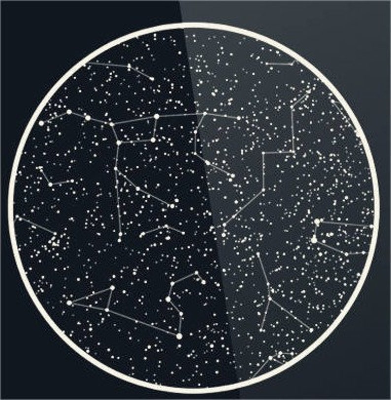 Star Map Map of the Stars of the Day You Were Born Etsy