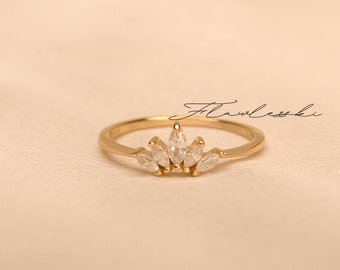 14k Minimalist Rings Gemstone Minimals Rings For Women, Gold Rings 14k Women, Crown Ring, Dainty Ring, Wedding Ring, Ring Gold Minimalist