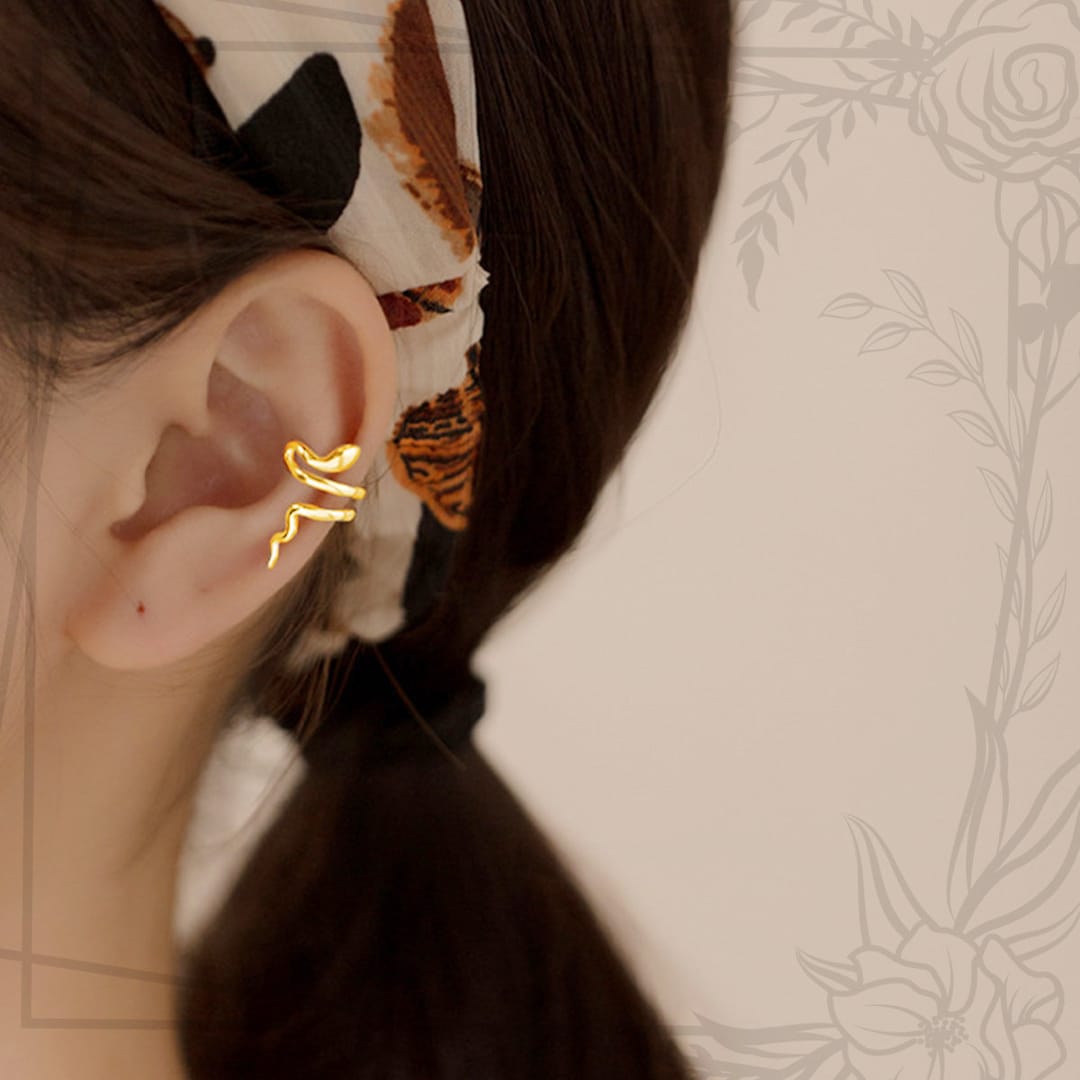 5 Ohr Manschetten Set - Hypoallergener Schmuck In Schwarz