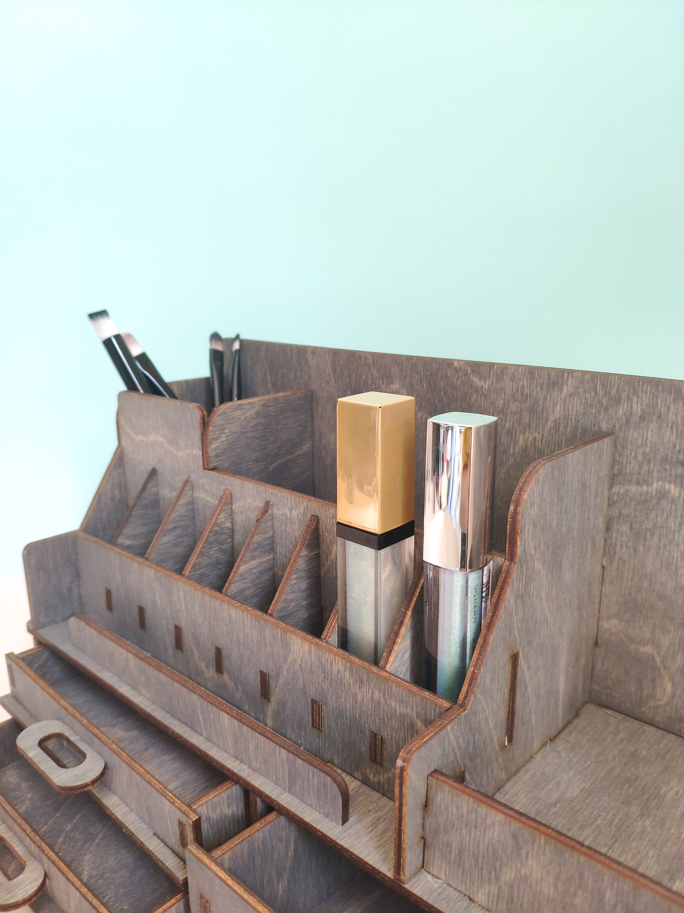 Makeup organizer / wooden make up organizer / vanity makeup Etsy