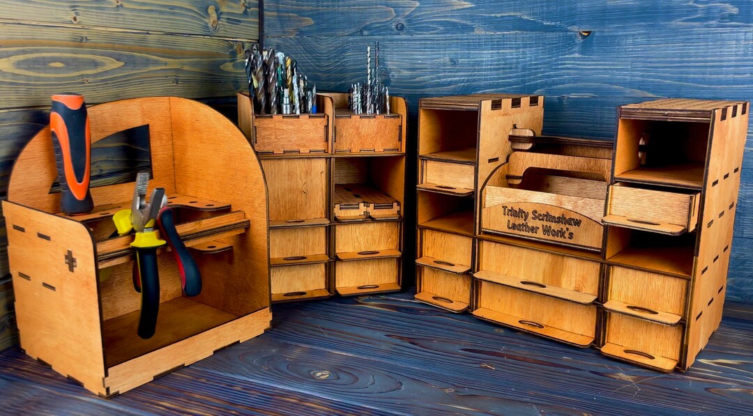 Wooden Tool Organizer Holder Tool Rack Drill Organizer Cutter Holder