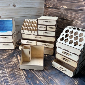 Module makeup organizer / wooden make up organizer / vanity makeup storage / wood perfume organizer / brush lipstick holder / jewelry