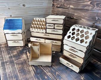 Wooden Makeup Organizer: Vanity Storage, Brush & Lipstick Holder