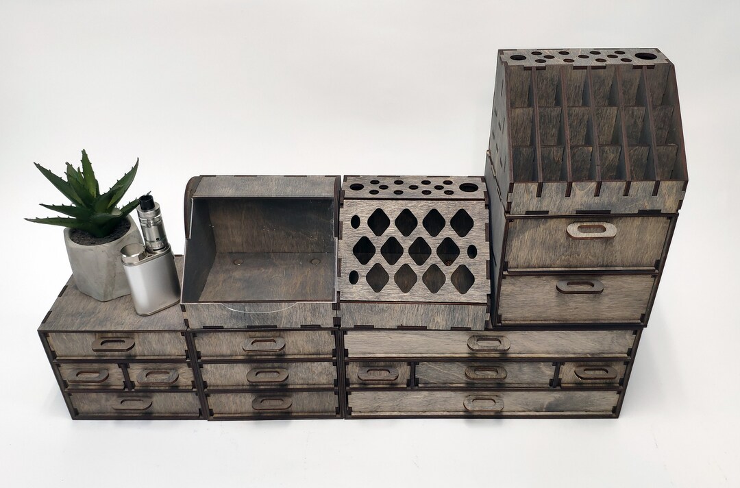 Module Makeup Organizer / Wooden Make up Organizer / Vanity Makeup ...