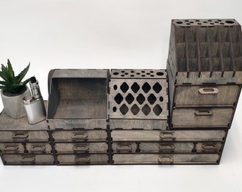 Module makeup organizer / wooden make up organizer / vanity makeup storage / wood perfume organizer / brush lipstick holder / jewelry