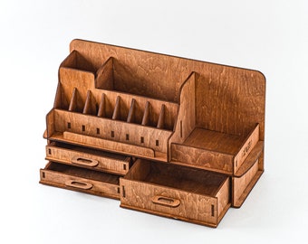 Hölzerner Make-up-Organizer: Vanity Lagerung mit Schubladen