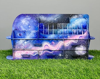 Galaxy Plywood Makeup Organizer | Lipstick & Brush Holder