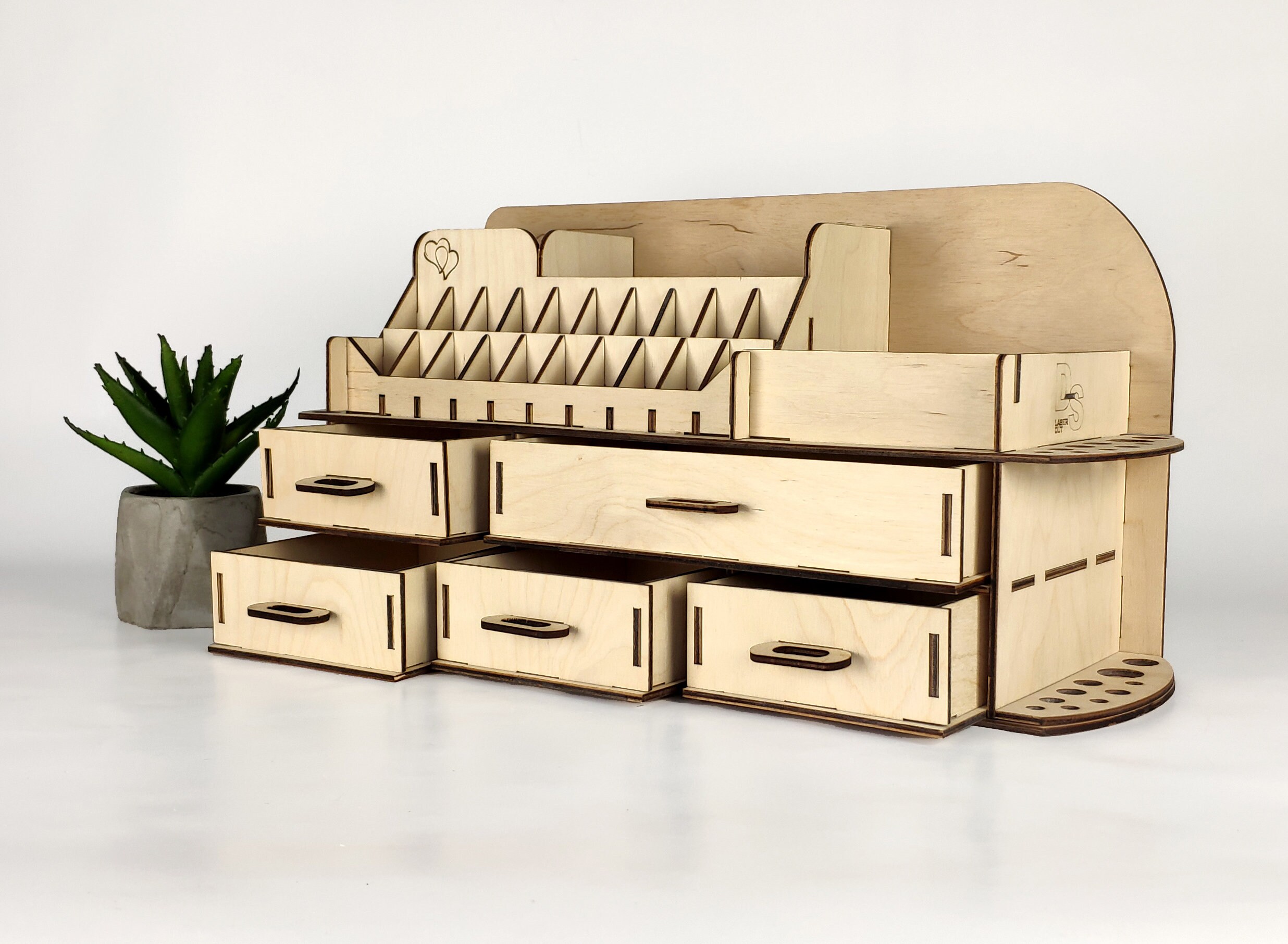 Large makeup organizer / wooden make up organizer / vanity Etsy